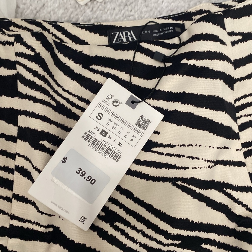 ZARA bundle zebra skirt, blouse, bralette size S/XS - Picture 2 of 10